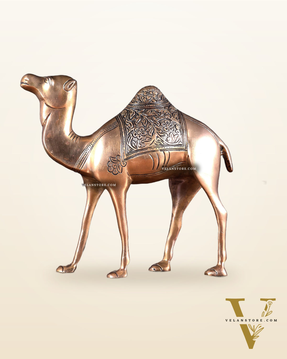 Pure Brass Superfine Standing Camel – The Ship of the Desert | Vastu Approved Showpiece 10.5 inch