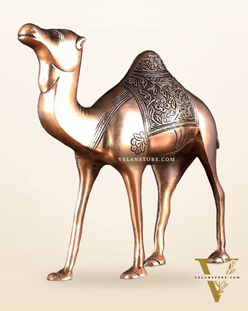Pure Brass Superfine Standing Camel – The Ship of the Desert | Vastu Approved Showpiece 10.5 inch