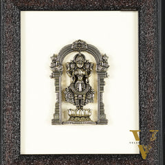 Pure Brass Superfine Standing Lakshmi Hanging on Wooden Frame - 9.5 Inch