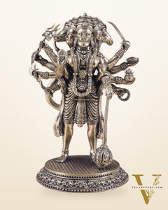 Pure Brass Superfine Standing Panchmukhi Hanuman Idol 6.5"