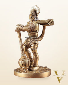 Pure Brass Superfine Standing Powerful Bahubali Hanuman Idol 4"