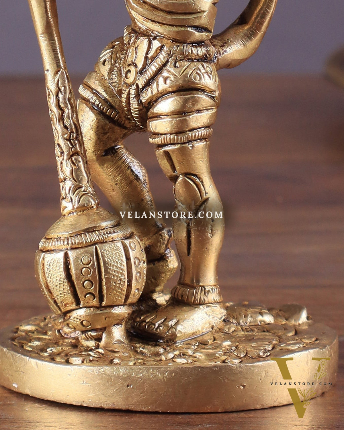Pure Brass Superfine Standing Powerful Bahubali Hanuman Idol 4"
