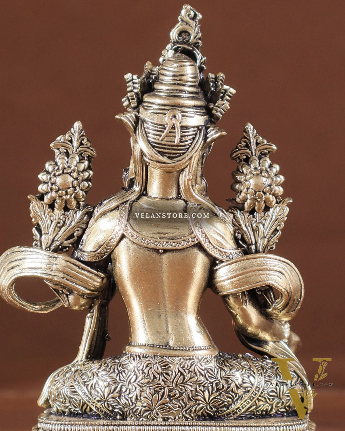 Pure Brass Superfine Tibetan Green Tara Idol 4.5"
