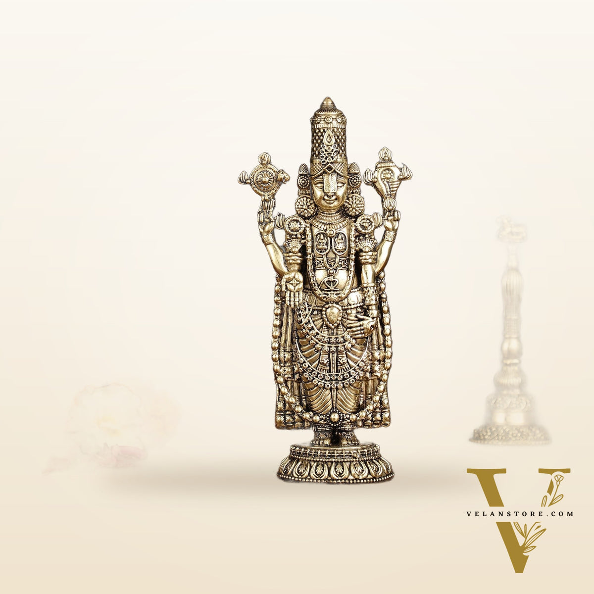 Pure Brass Superfine Tirupati Balaji Idol - Intricately Carved