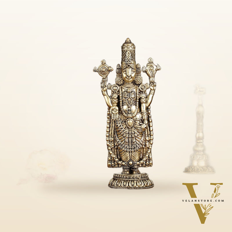 Pure Brass Superfine Tirupati Balaji Idol - Intricately Carved