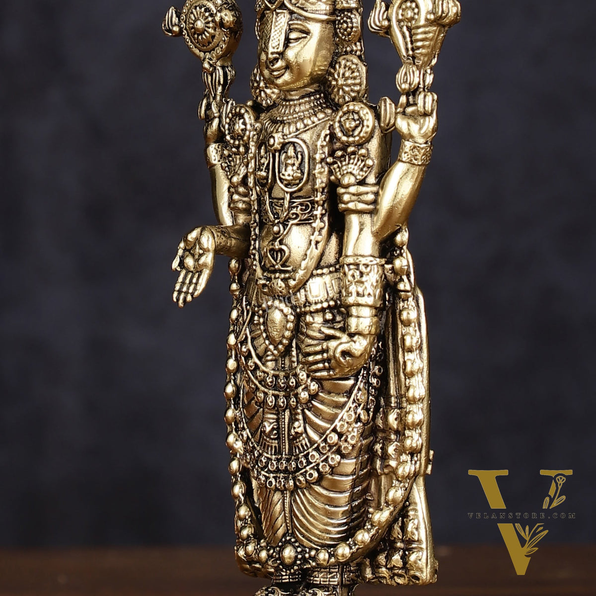 Pure Brass Superfine Tirupati Balaji Idol - Intricately Carved