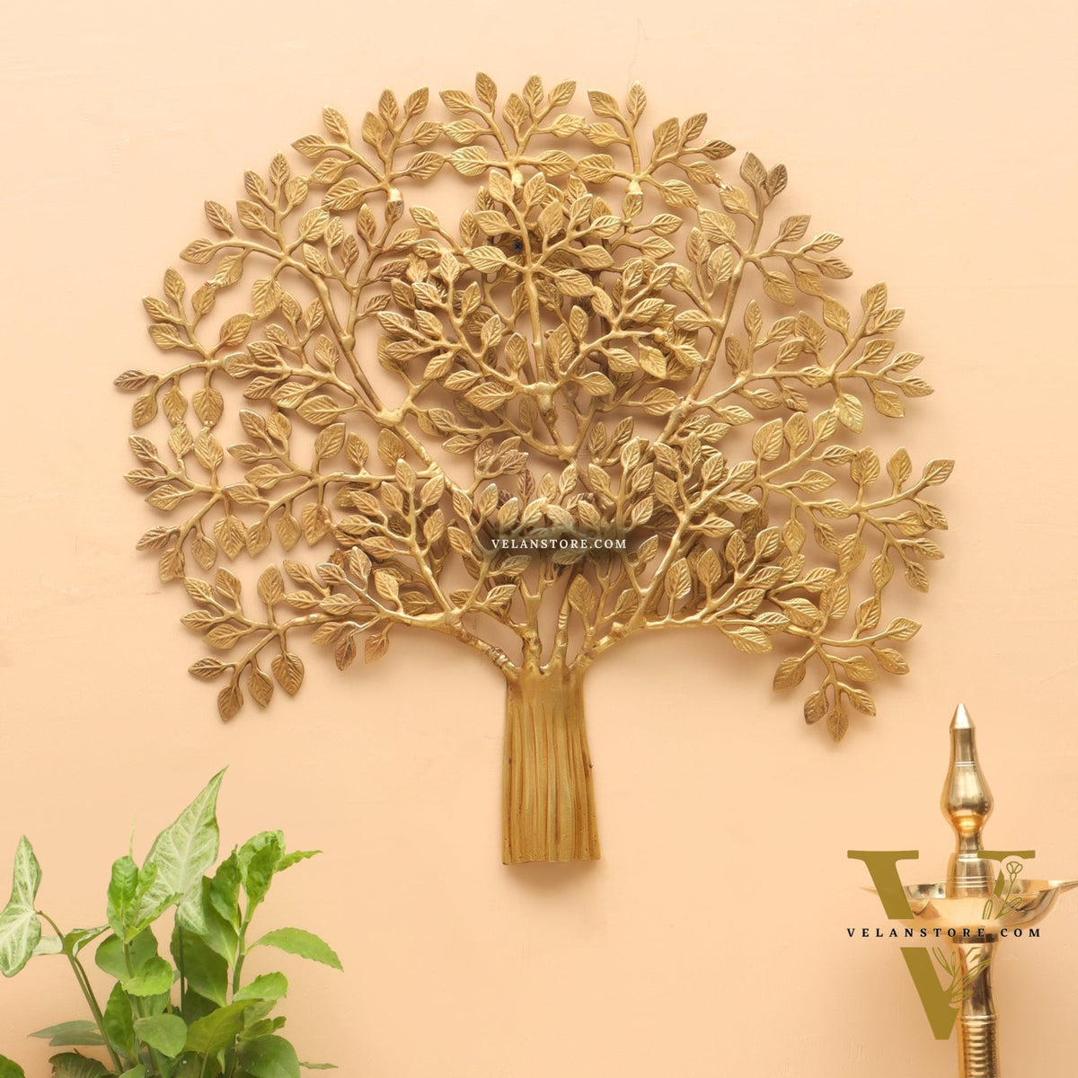Pure Brass Superfine Wall Hanging Kalpavriksha Bodhi Tree 23"
