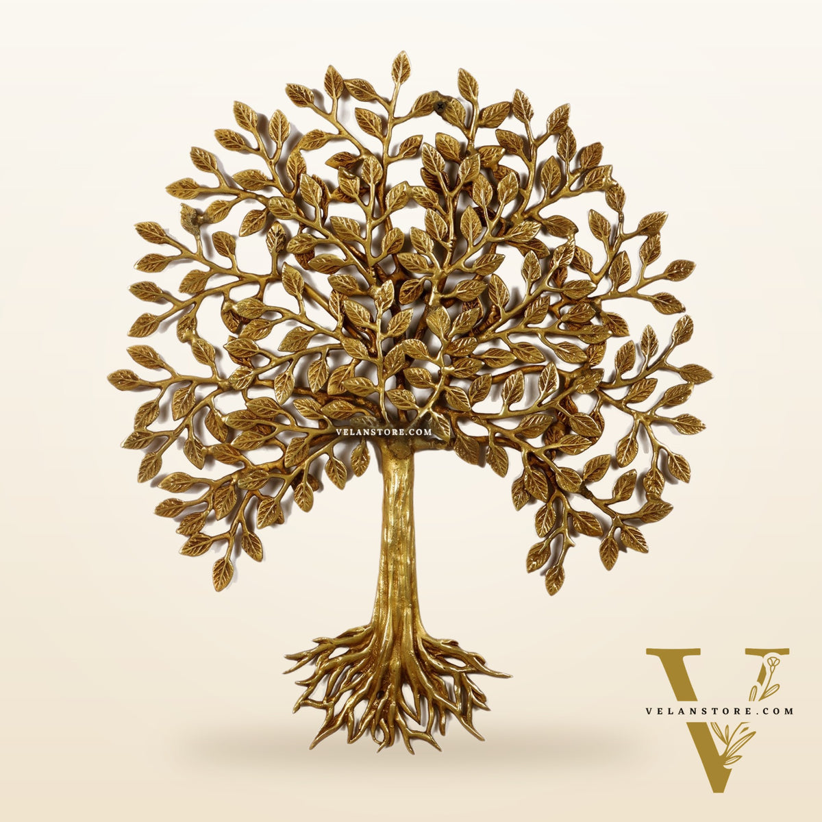 Pure Brass Superfine Wall Hanging Kalpavriksha Bodhi Tree with Roots 20 inch