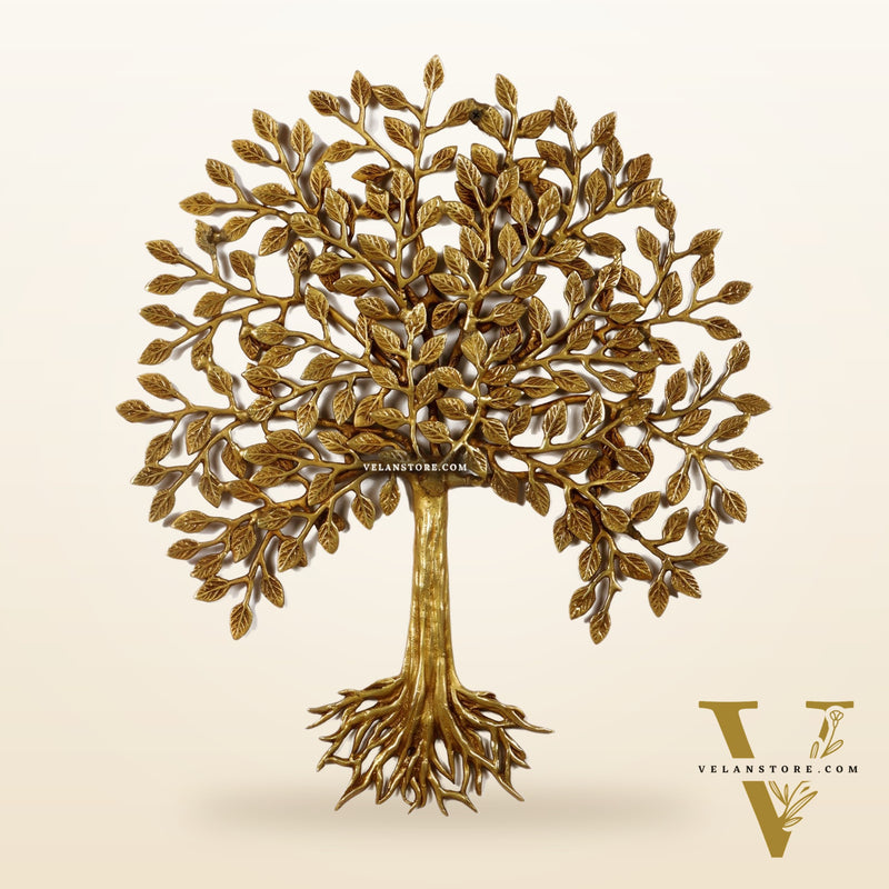 Pure Brass Superfine Wall Hanging Kalpavriksha Bodhi Tree with Roots 20 inch