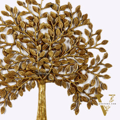 Pure Brass Superfine Wall Hanging Kalpavriksha Bodhi Tree with Roots 20 inch