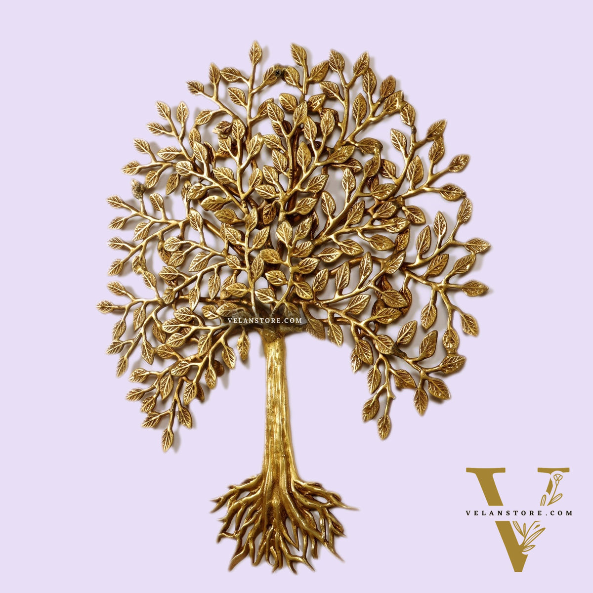 Pure Brass Superfine Wall Hanging Kalpavriksha Bodhi Tree with Roots 20 inch