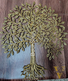 Pure Brass Superfine Wall Hanging Kalpavriksha Bodhi Tree with Roots 20 inch