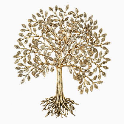 Pure Brass Superfine Wall Hanging Kalpavriksha Bodhi Tree with Roots 20 inch