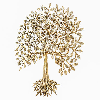 Pure Brass Superfine Wall Hanging Kalpavriksha Bodhi Tree with Roots 20 inch