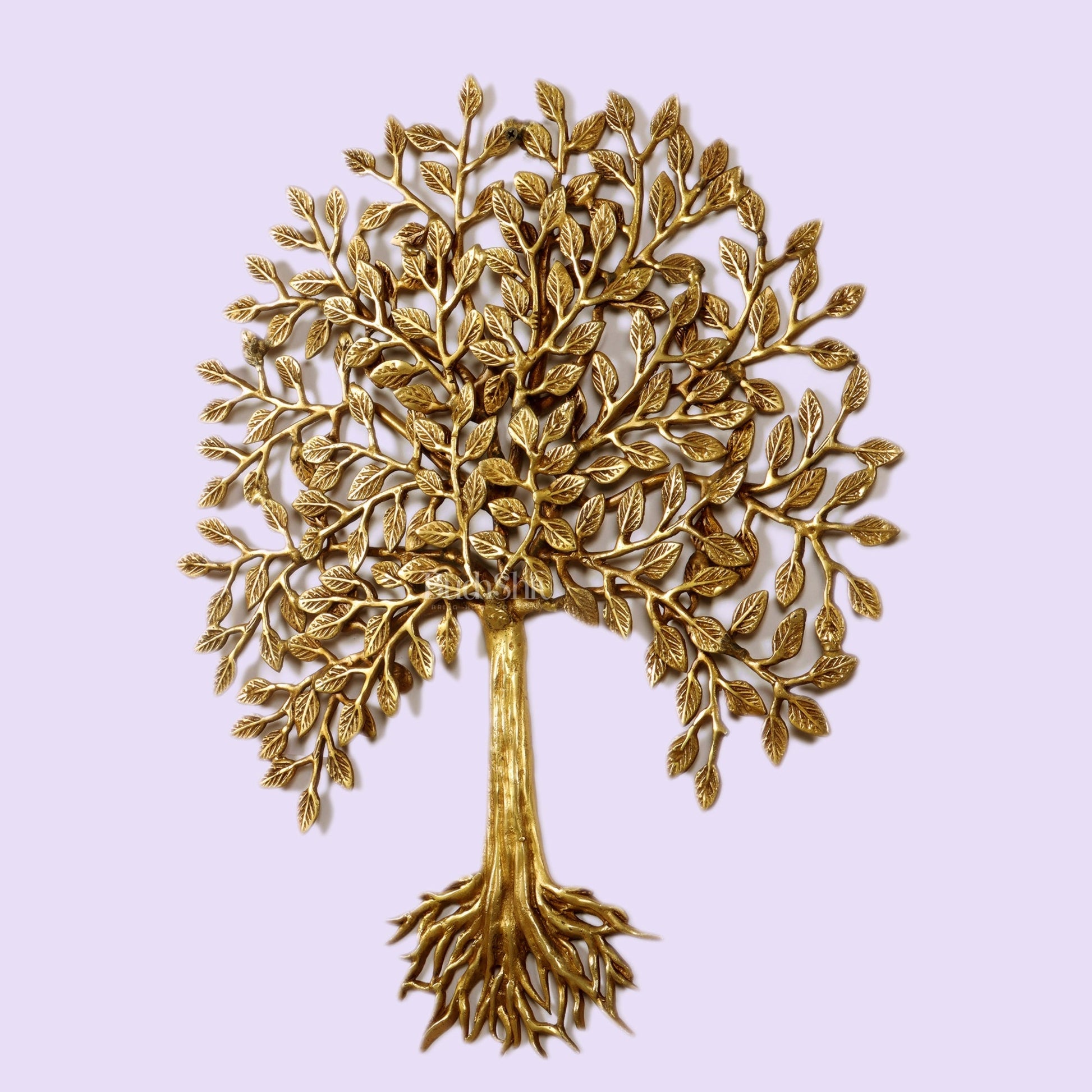 Pure Brass Superfine Wall Hanging Kalpavriksha Bodhi Tree with Roots 20 inch