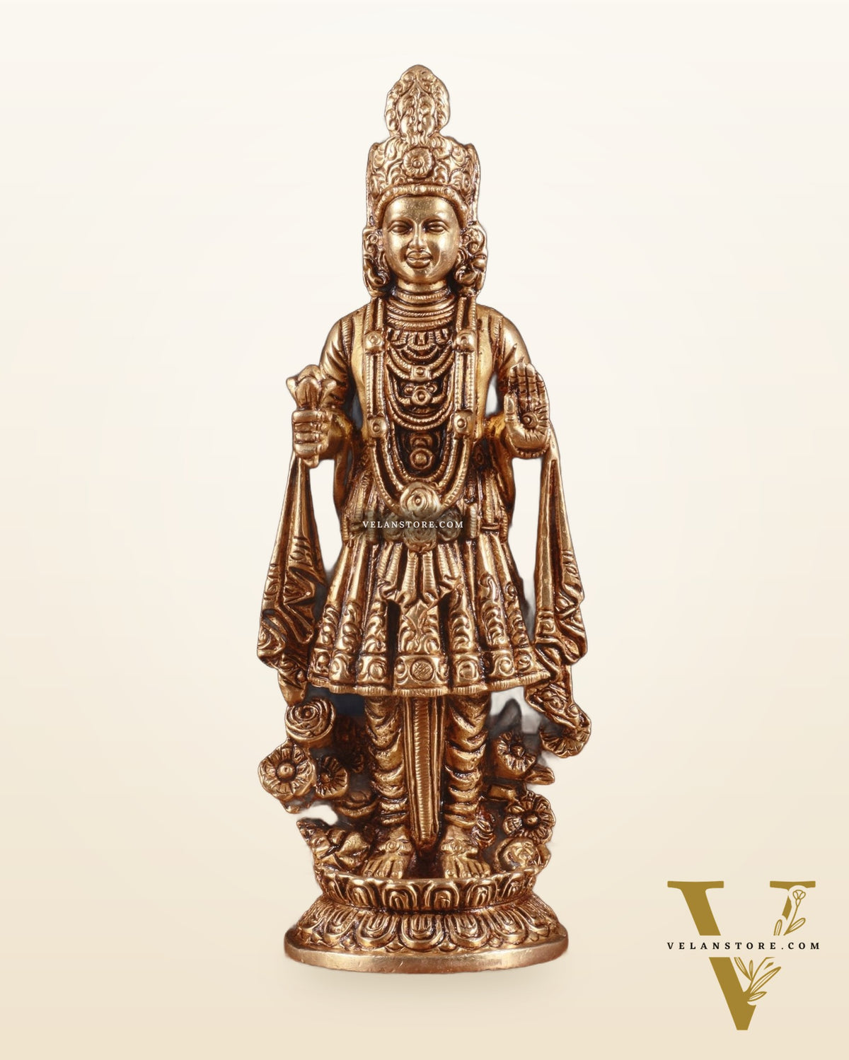 Pure Brass Swaminarayan Sahajanand Swami Superfine Idol – 7 Inch