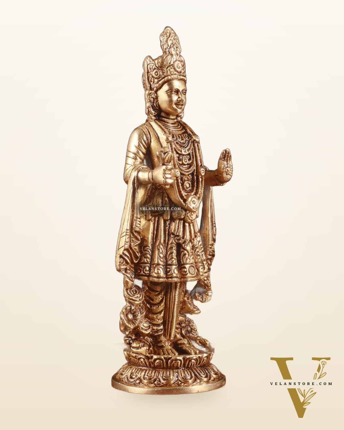 Pure Brass Swaminarayan Sahajanand Swami Superfine Idol – 7 Inch