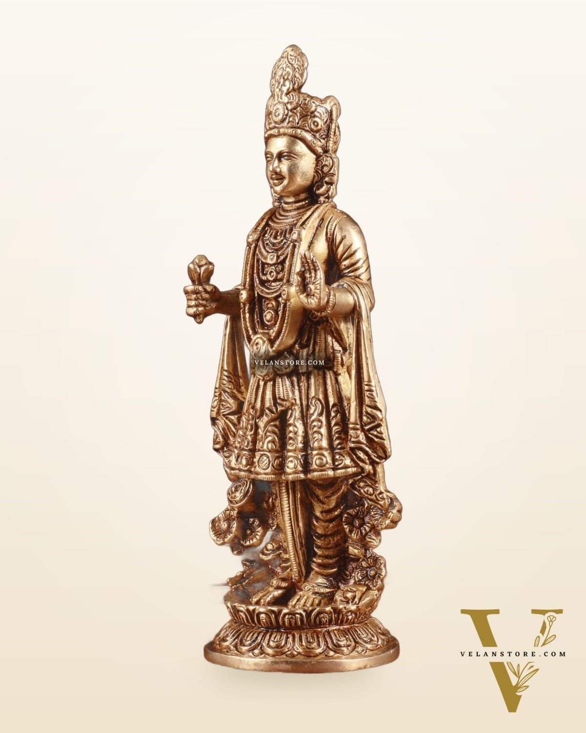 Pure Brass Swaminarayan Sahajanand Swami Superfine Idol – 7 Inch