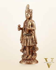 Pure Brass Swaminarayan Sahajanand Swami Superfine Idol – 7 Inch