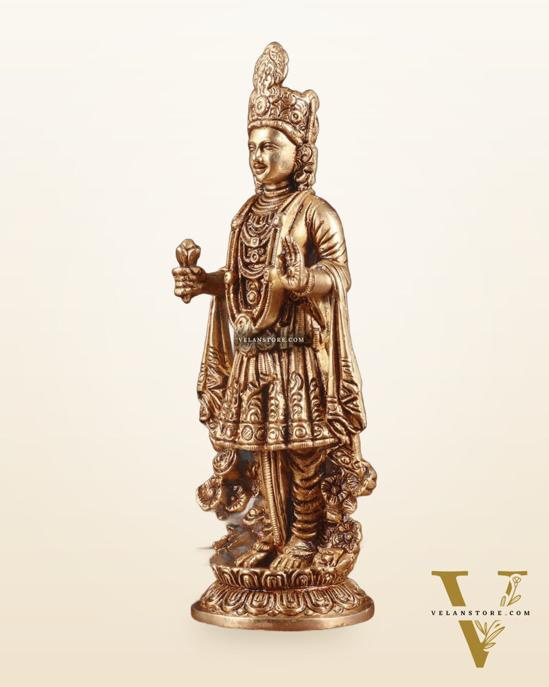 Pure Brass Swaminarayan Sahajanand Swami Superfine Idol – 7 Inch