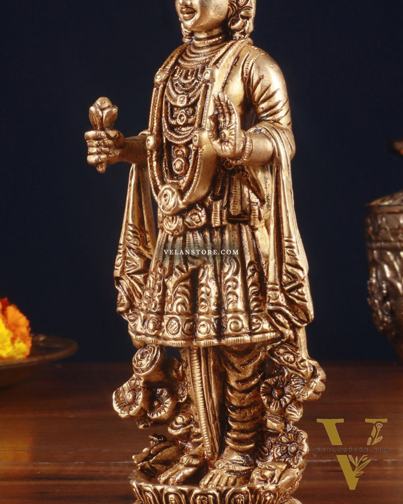 Pure Brass Swaminarayan Sahajanand Swami Superfine Idol – 7 Inch