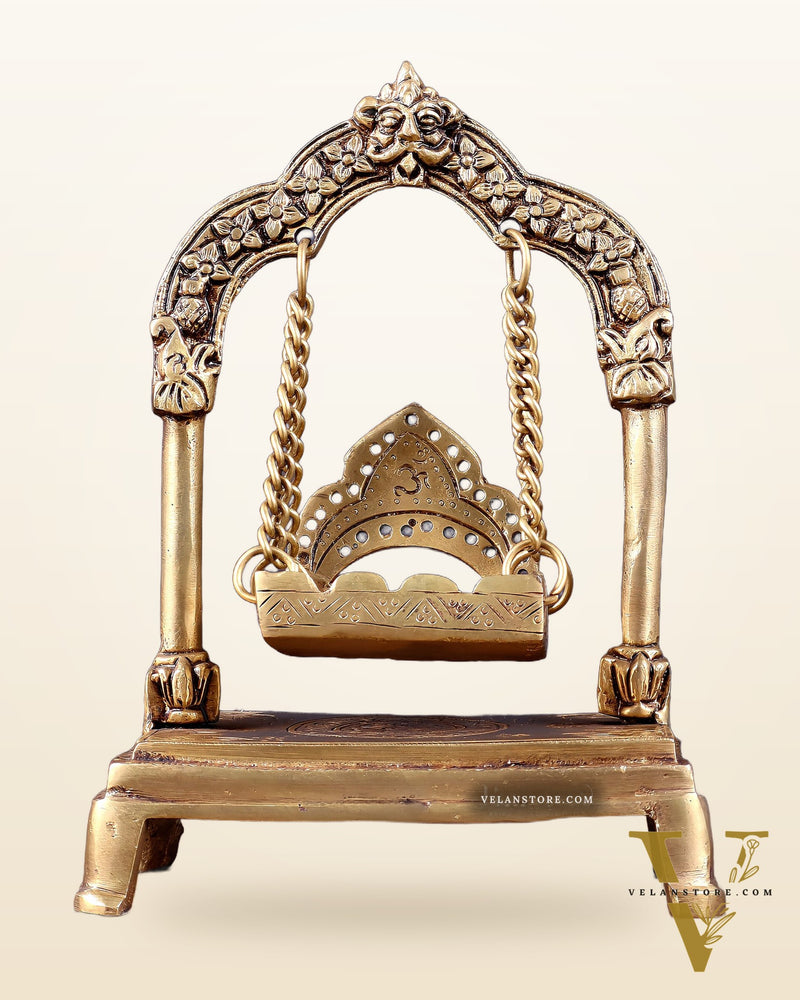 Pure Brass Swing Jhoola (Oonjal) for Home Temple 8"