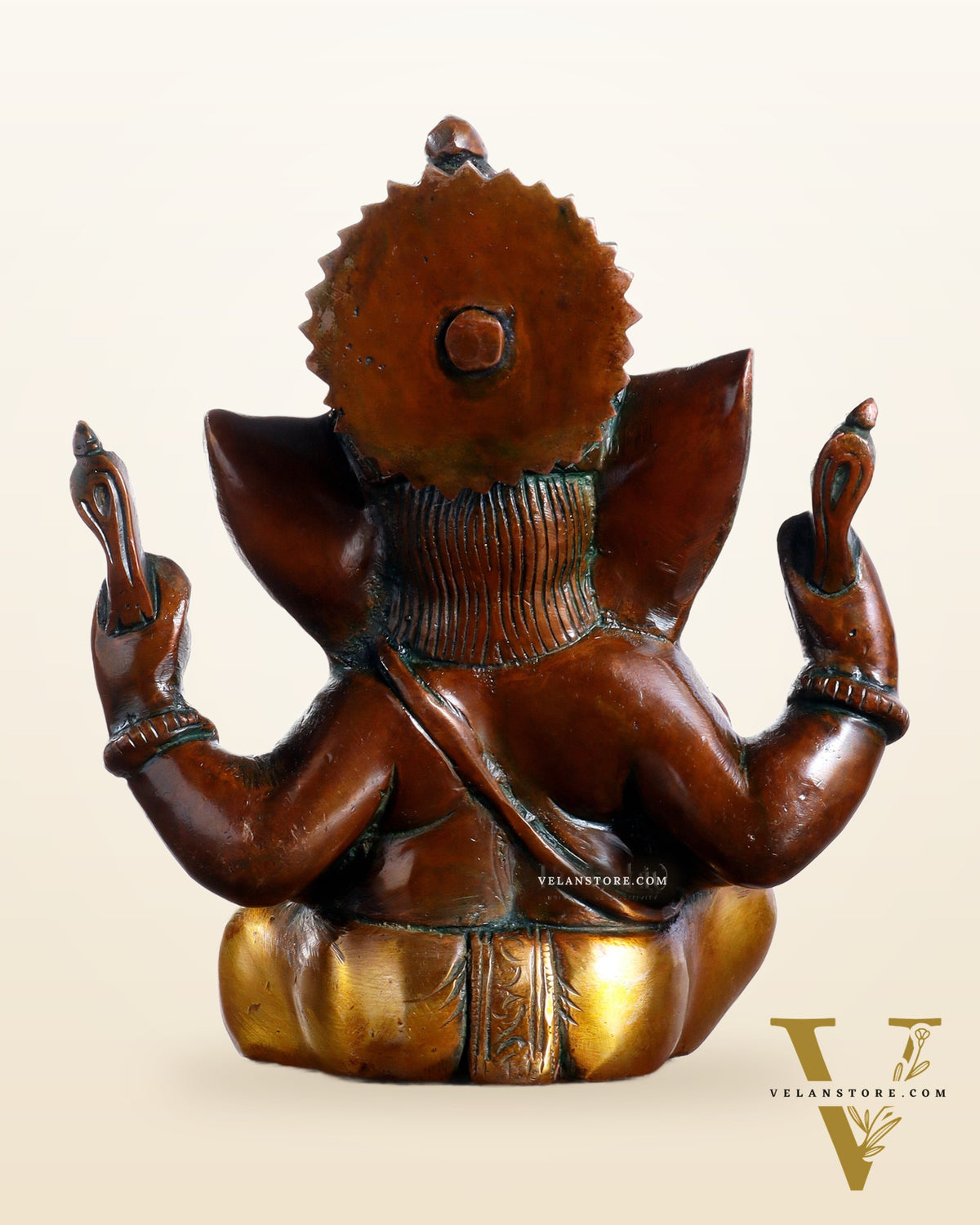 Pure brass Taj Ganesha Brass Statue with Vintage tone 6"