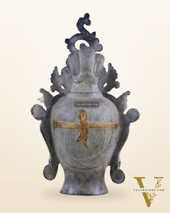Pure Brass Tara Face Bust Statue – Vintage Sand Finish 12"