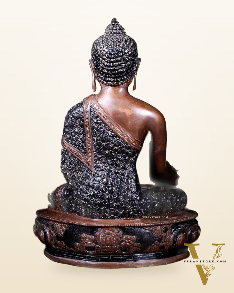 Pure Brass Tibetan Buddha medicine Statue - 13.5" Height
