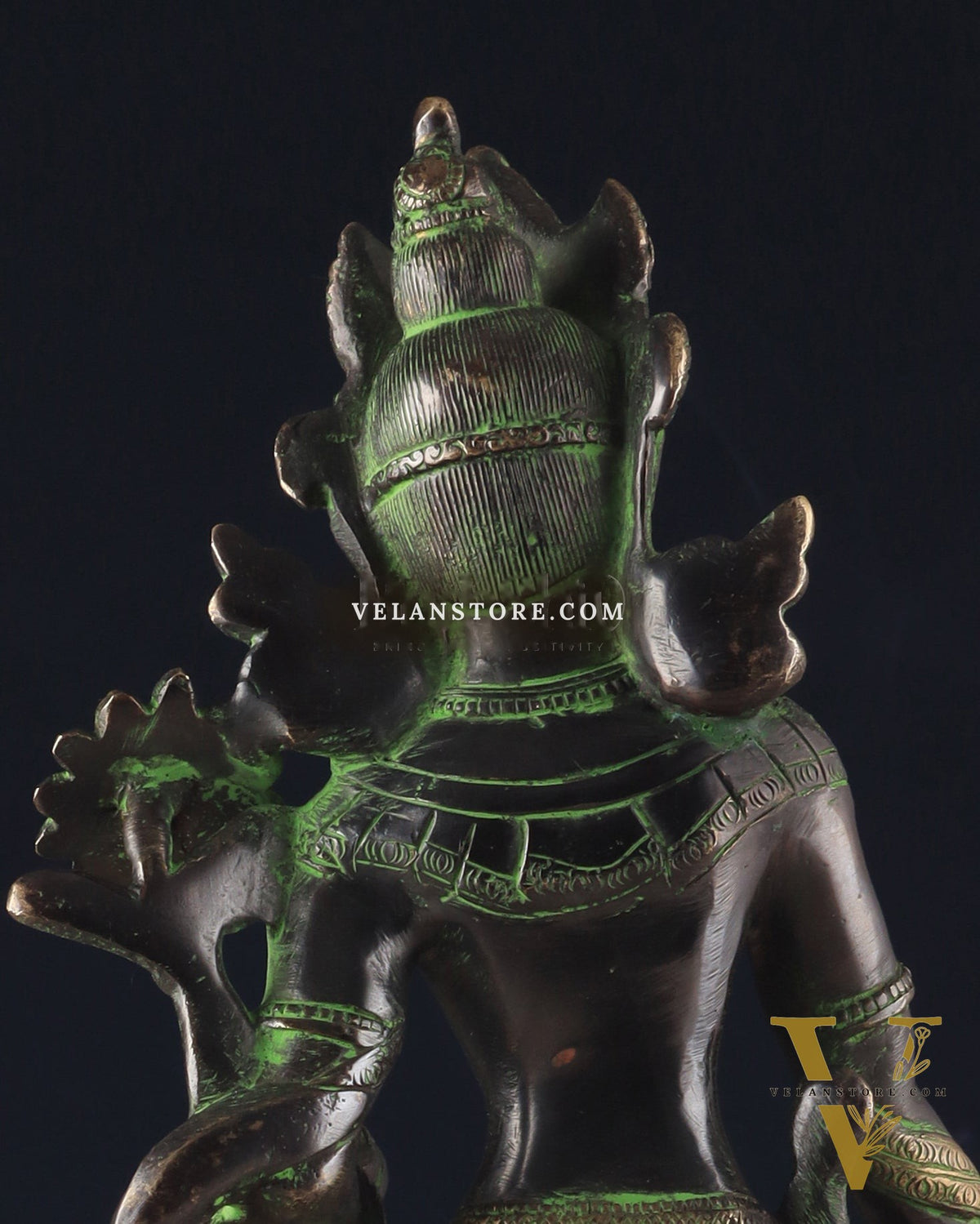 Pure Brass Tibetan Tara Devi Buddhist Goddess Idol - 15" Standing Statue