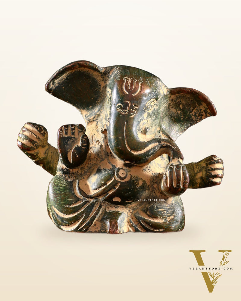 Pure Brass Tiny Appu Ganesha Miniature Idol – 2.5 " sandfinish