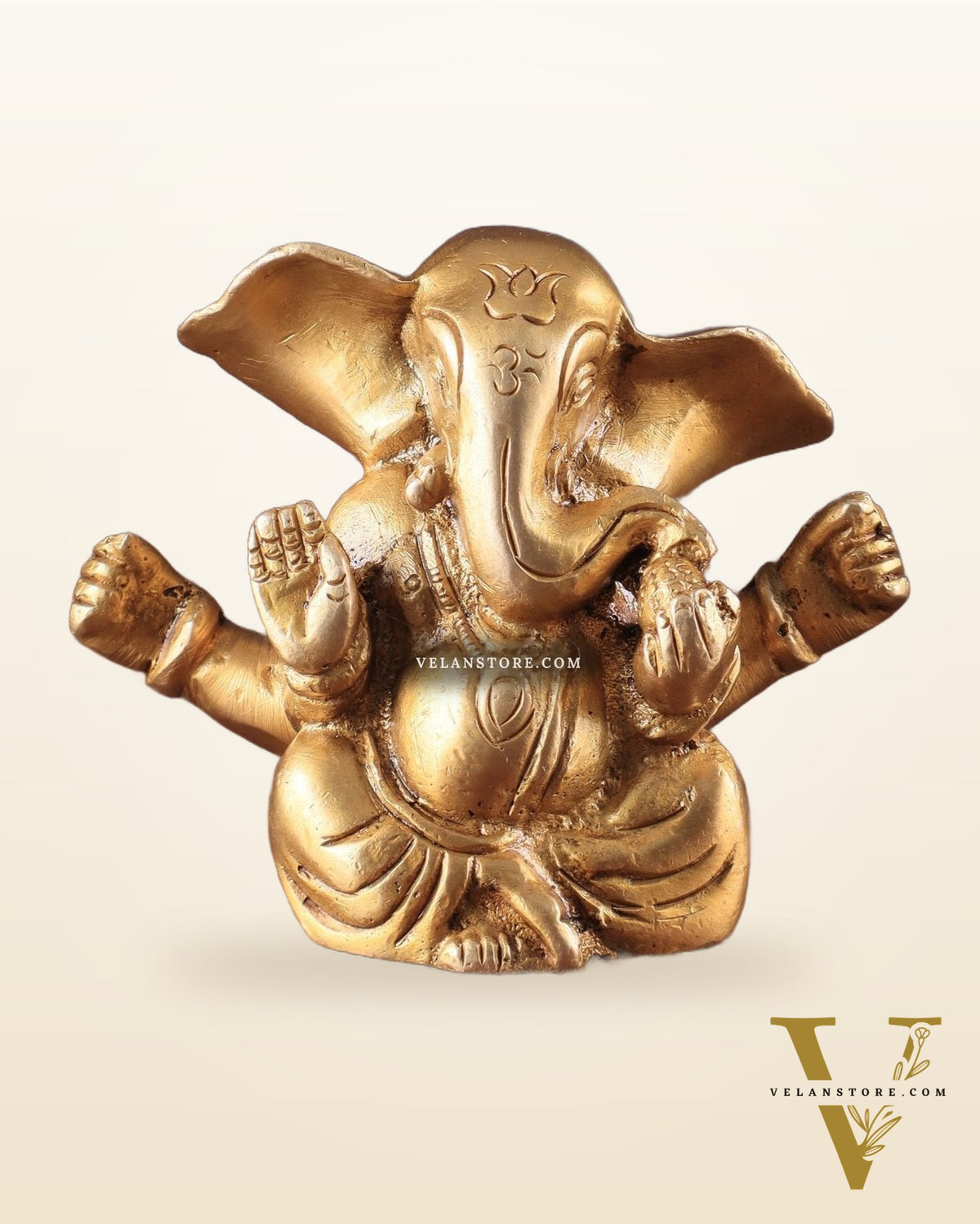 Pure Brass Tiny Appu Ganesha Miniature Idol – 3 "