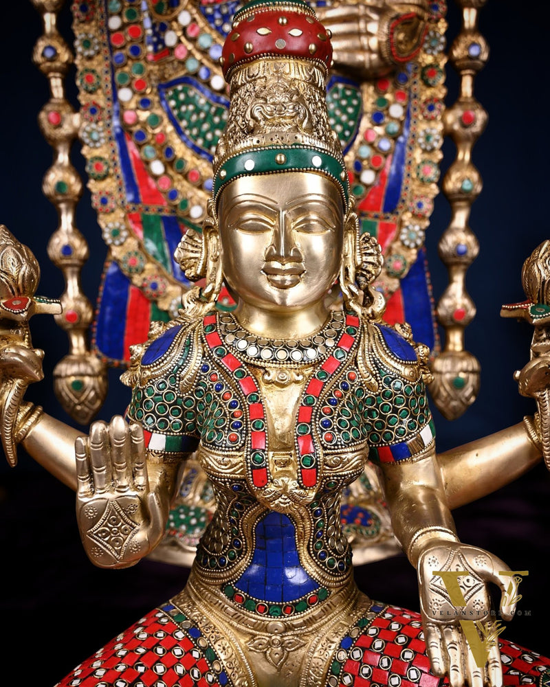 Pure Brass Tirupati Balaji & Goddess Lakshmi set 48" meenakari