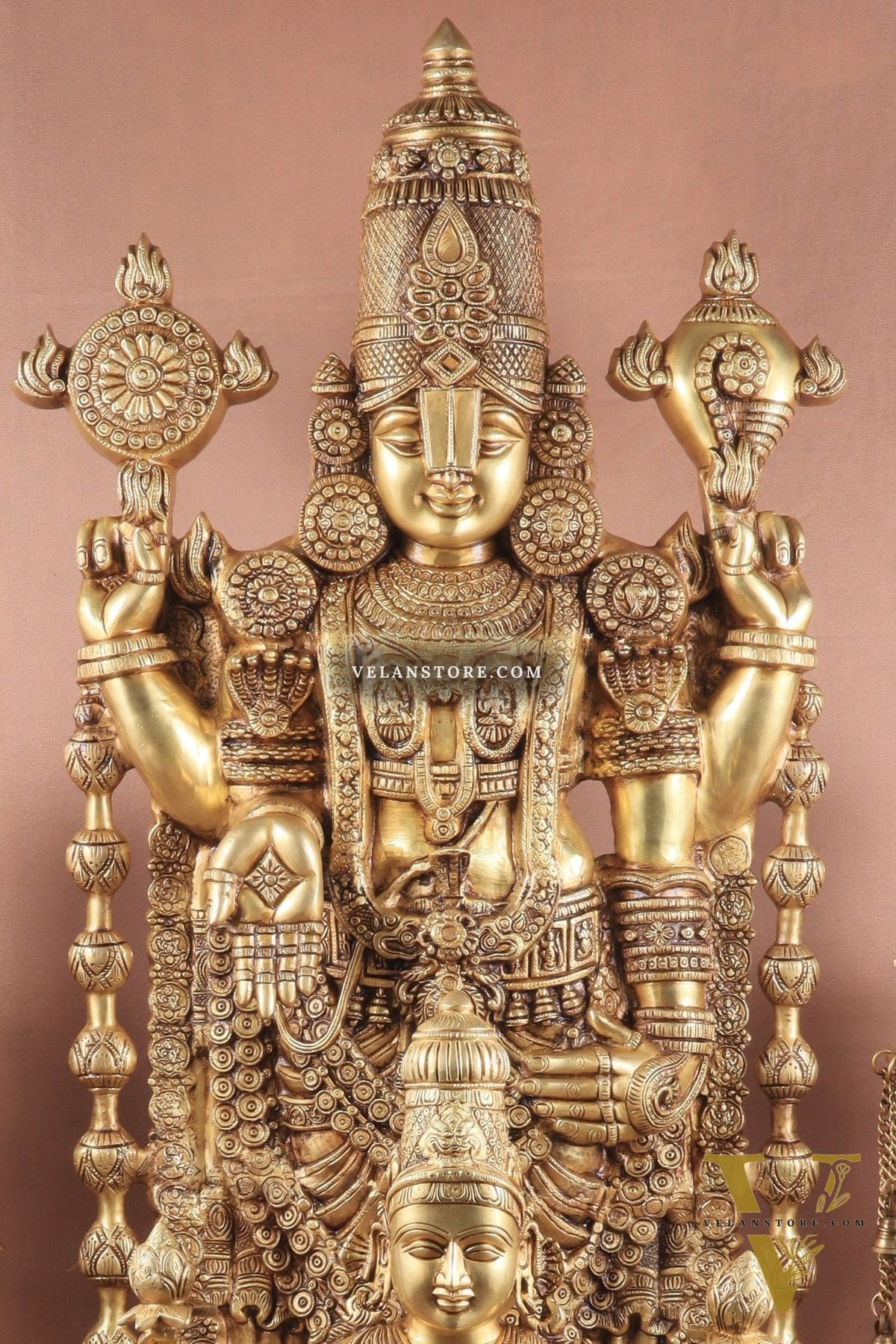 Pure Brass Tirupati Balaji & Goddess Lakshmi set 48"