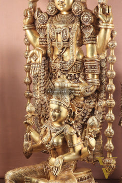 Pure Brass Tirupati Balaji & Goddess Lakshmi set 48"