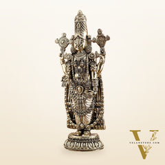 Pure Brass Tirupati Balaji Idol – 12 Inches Tall, Highly Detailed.