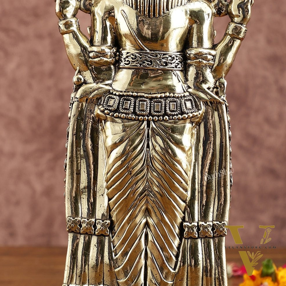Pure Brass Tirupati Balaji Idol – 12 Inches Tall, Highly Detailed.
