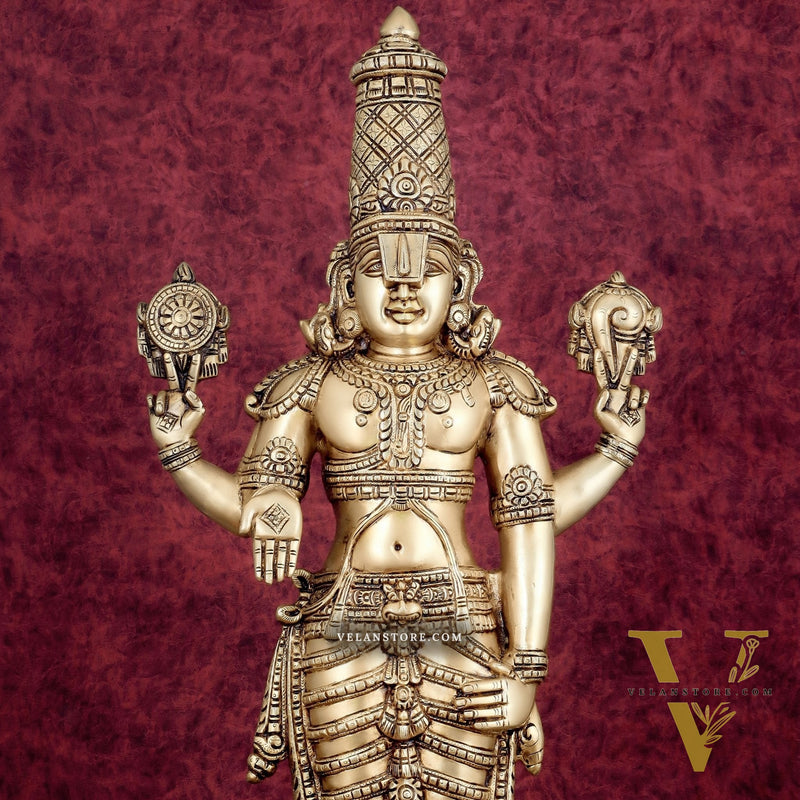 Pure Brass Tirupati Balaji Idol 33"