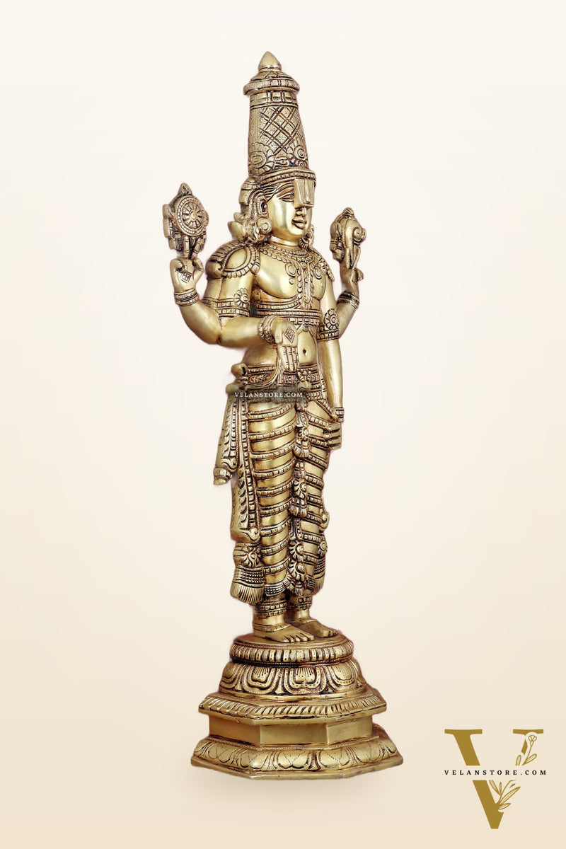 Pure Brass Tirupati Balaji Idol 33"