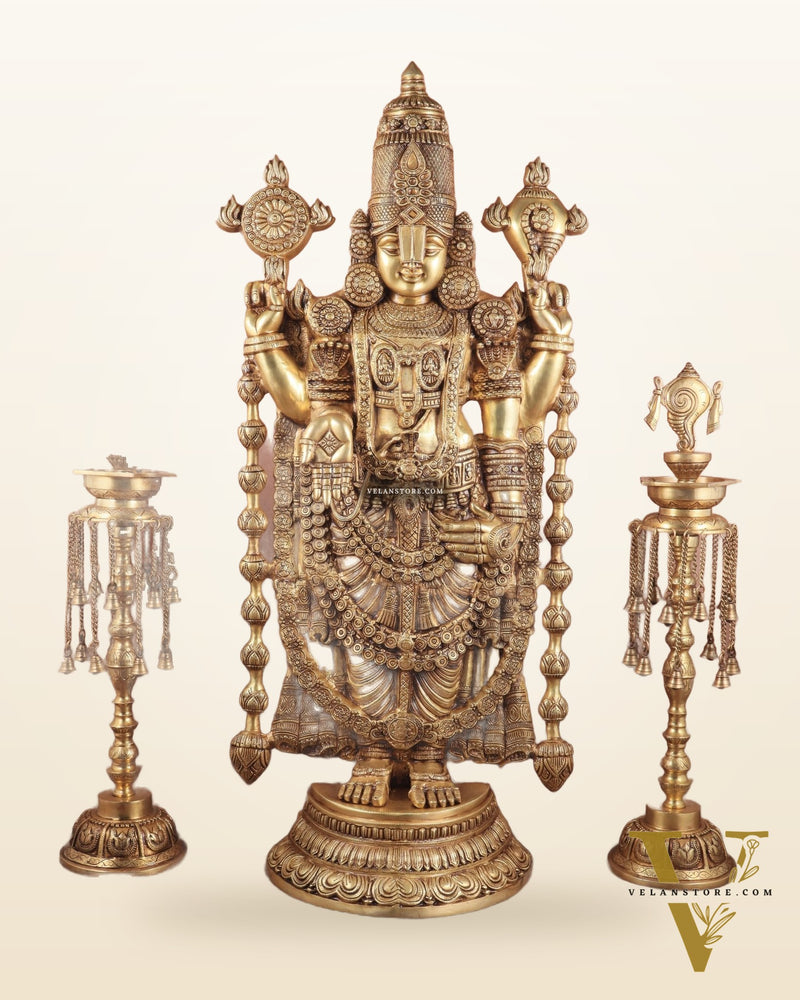 Pure Brass Tirupati Balaji Idol - 48"
