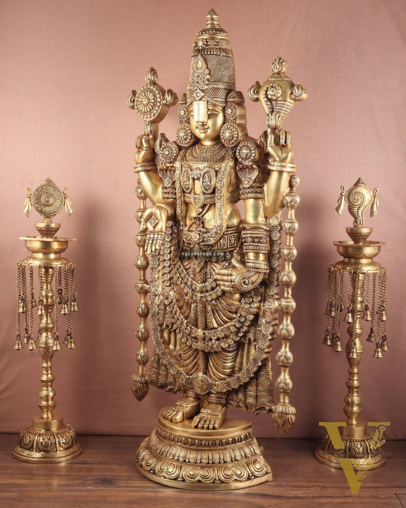 Pure Brass Tirupati Balaji Idol - 48"
