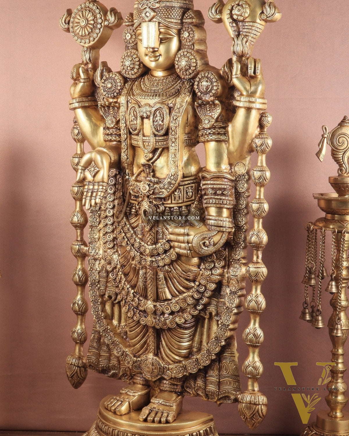 Pure Brass Tirupati Balaji Idol - 48"