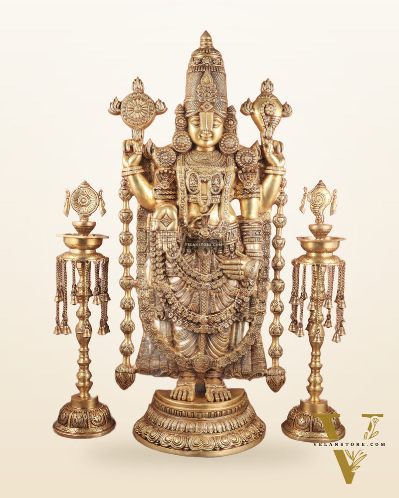 Pure Brass Tirupati Balaji Idol - 48"