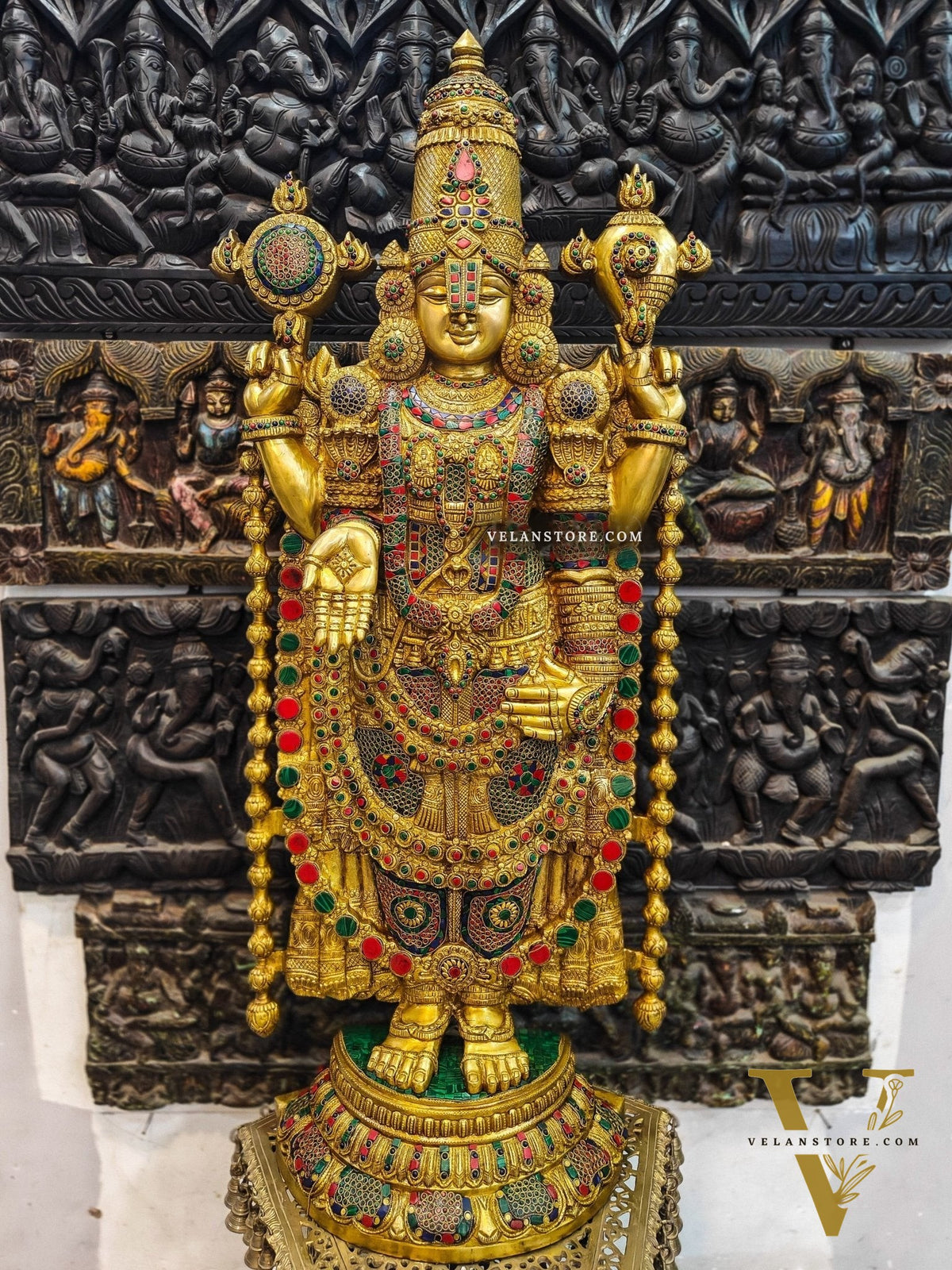 Pure Brass Tirupati Balaji Idol | Lord Venkateshwara's Divine Form | 48 inch