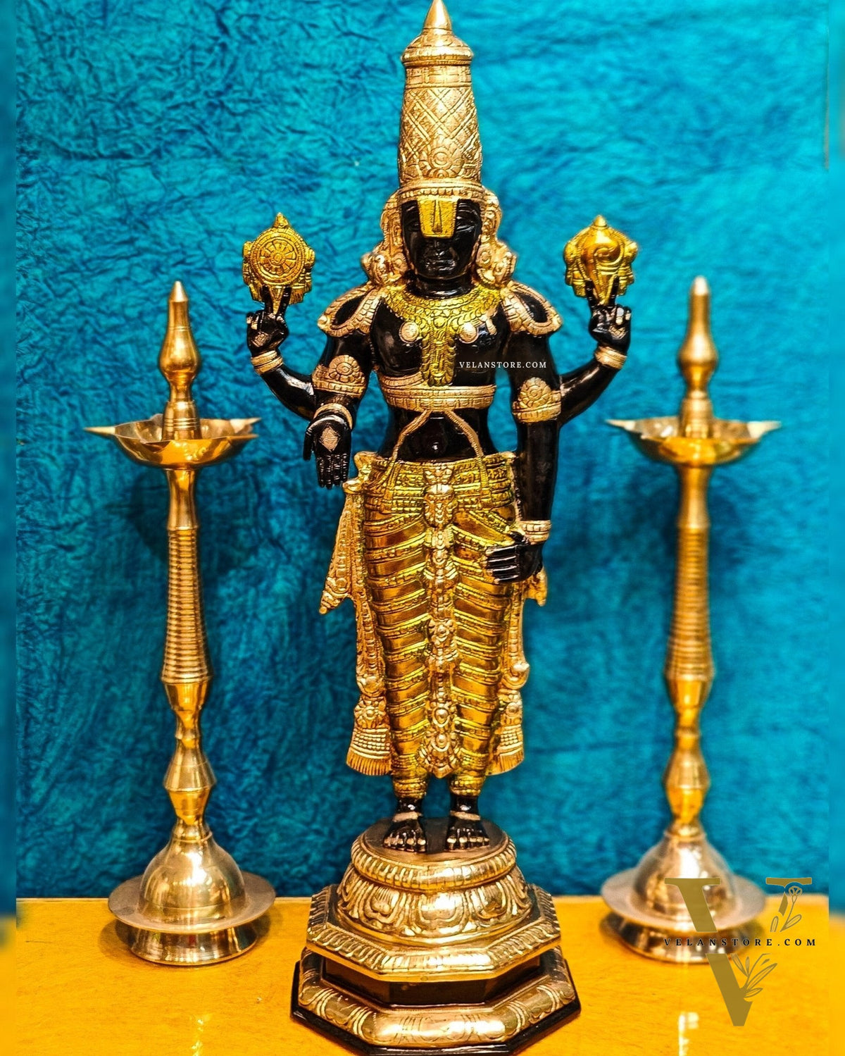 Pure Brass Tirupati Balaji Idol | Lord Venkateshwara's Divine Form | 33 inch