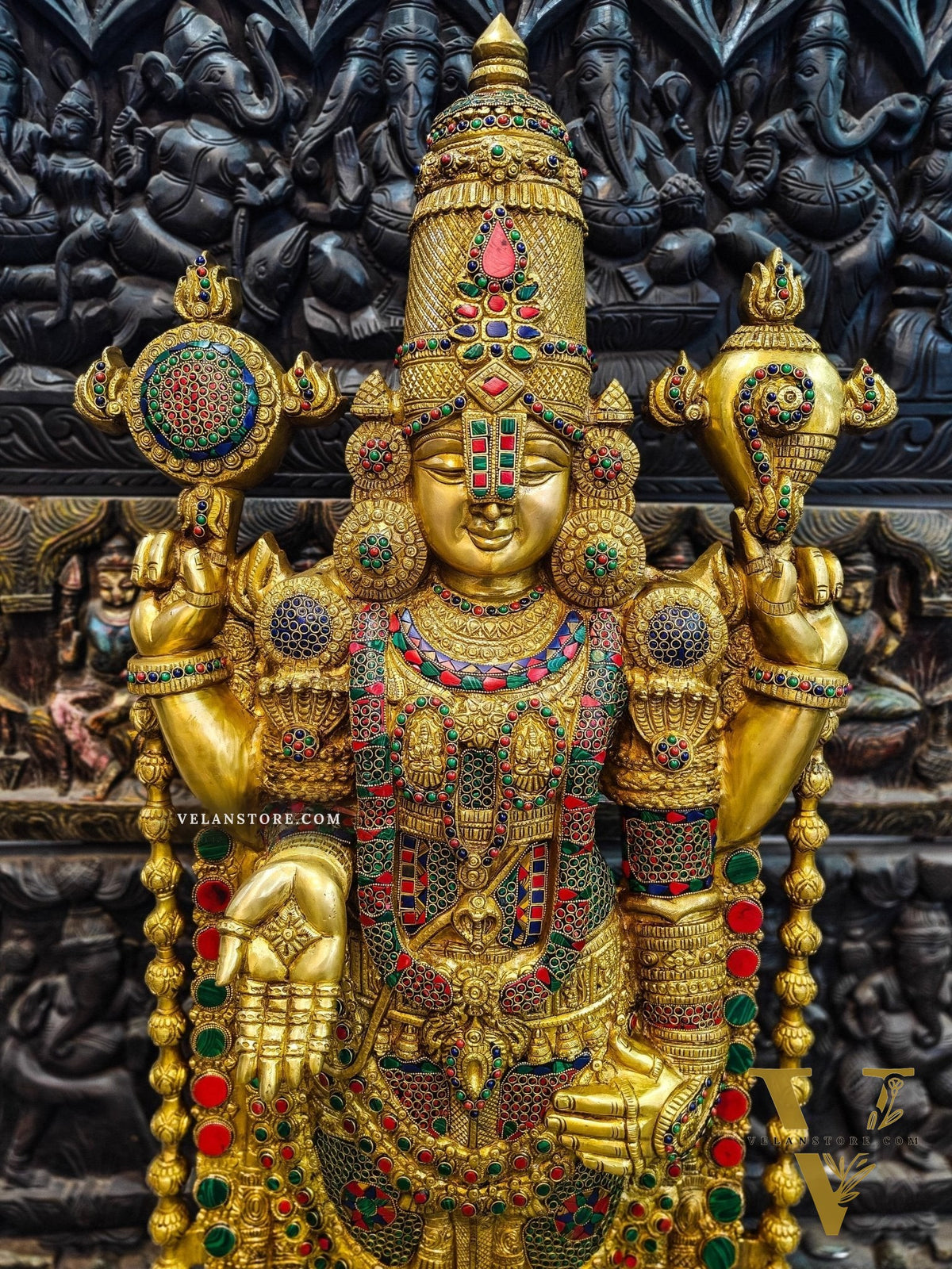 Pure Brass Tirupati Balaji Idol | Lord Venkateshwara's Divine Form | 48 inch