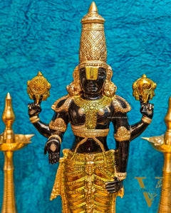 Pure Brass Tirupati Balaji Idol | Lord Venkateshwara's Divine Form | 33 inch