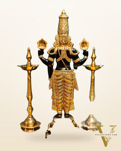 Pure Brass Tirupati Balaji Idol | Lord Venkateshwara's Divine Form | 33 inch