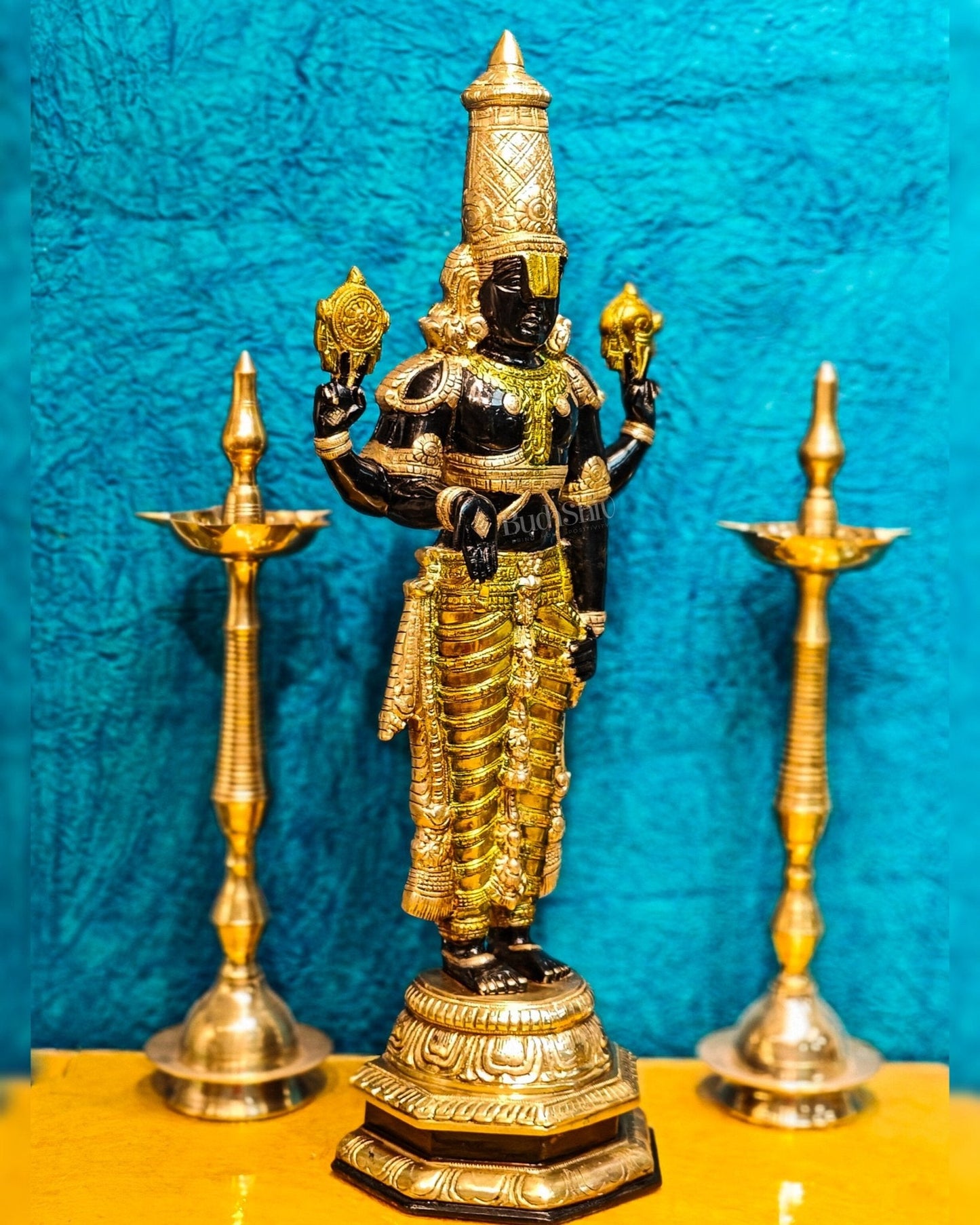 Pure Brass Tirupati Balaji Idol | Lord Venkateshwara's Divine Form | 33 inch