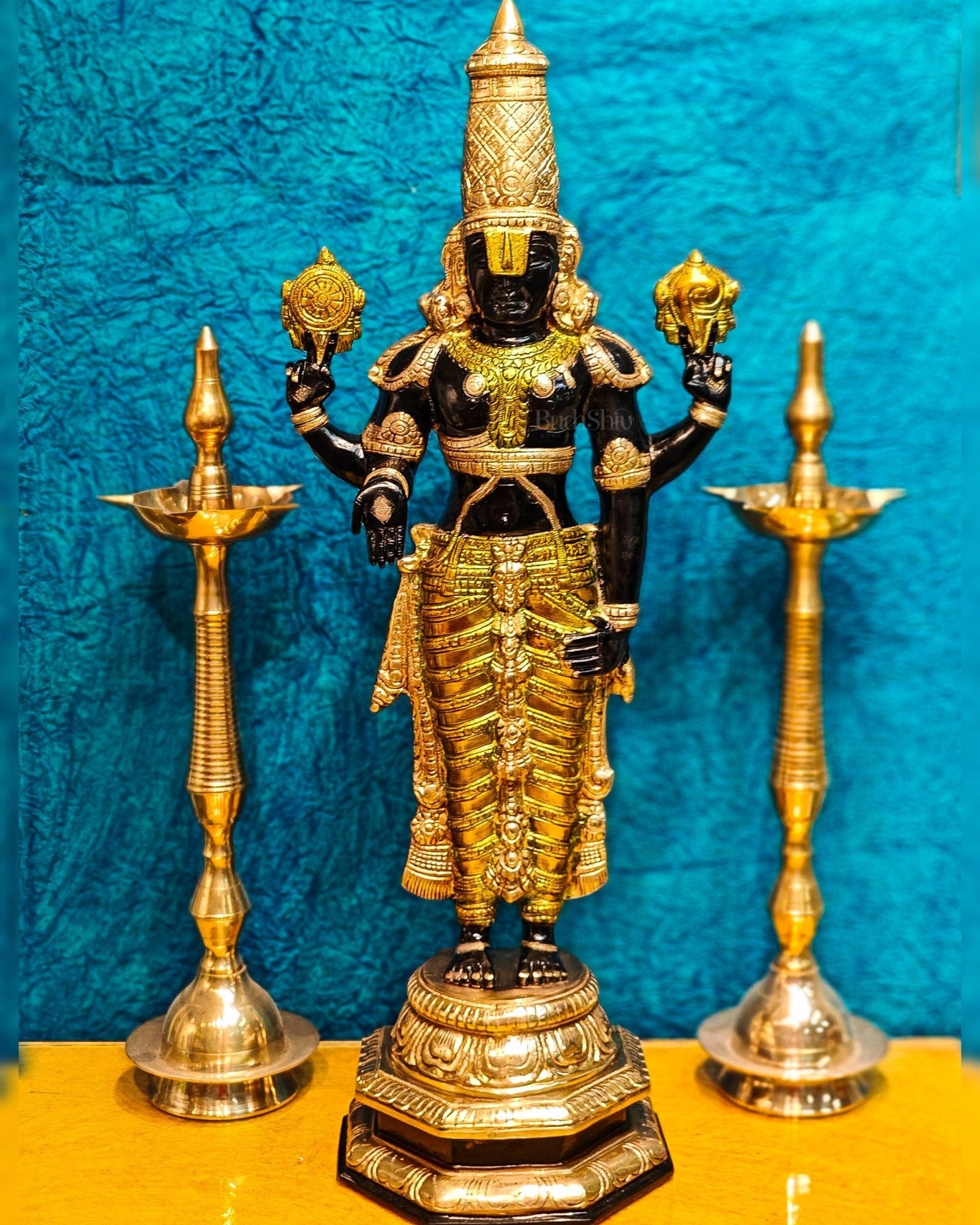Pure Brass Tirupati Balaji Idol | Lord Venkateshwara's Divine Form | 33 inch